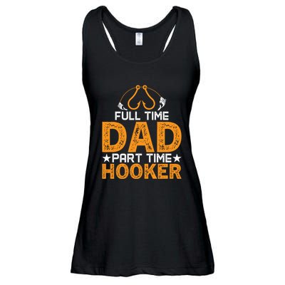 Full Time Dad Part Time Hooker Fishing Ladies Essential Flowy Tank
