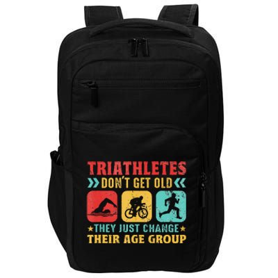 Funny Triathlon Design Triathletes Swim Bike Run Impact Tech Backpack