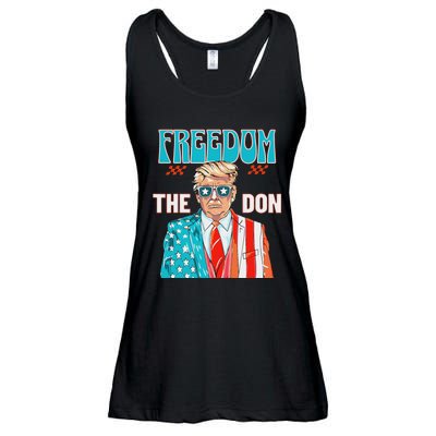 Freedom The Don Patriotic July 4th Trump Design Ladies Essential Flowy Tank