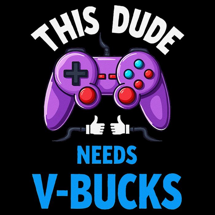 Funny This Dude Needs Vbucks Will Work For Bucks Gamer Cropped Pullover Crew