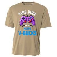 Funny This Dude Needs Vbucks Will Work For Bucks Gamer Cooling Performance Crew T-Shirt