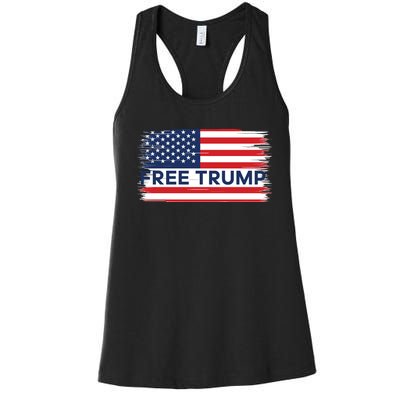 Free Trump Distressed Flag Women's Racerback Tank