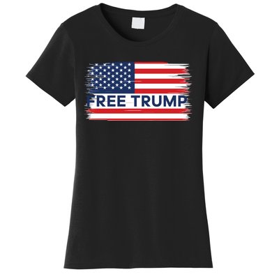 Free Trump Distressed Flag Women's T-Shirt