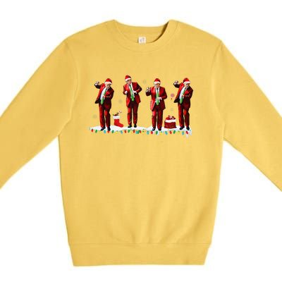 Funny Trump Dance Santa Claus Christmas Xmas Pajamas Holiday Premium Crewneck Sweatshirt