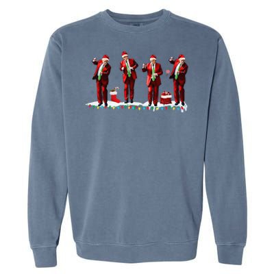 Funny Trump Dance Santa Claus Christmas Xmas Pajamas Holiday Garment-Dyed Sweatshirt