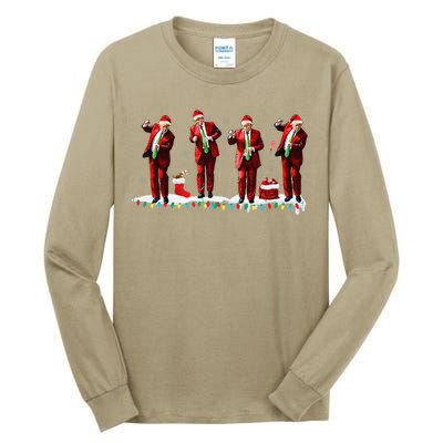 Funny Trump Dance Santa Claus Christmas Xmas Pajamas Holiday Tall Long Sleeve T-Shirt