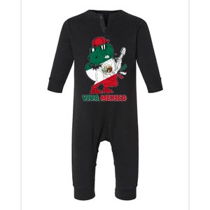 Funny Trex Dinosaur Viva Mexico Infant Fleece One Piece