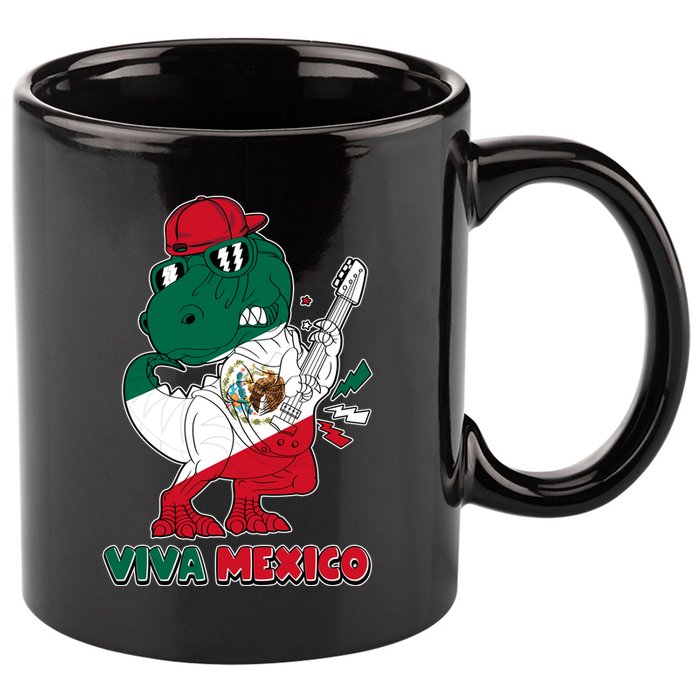 Funny Trex Dinosaur Viva Mexico 11oz C Handle Ceramic Mug