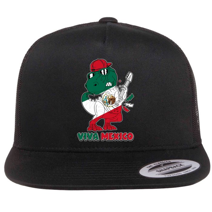 Funny Trex Dinosaur Viva Mexico Flatbill Hat