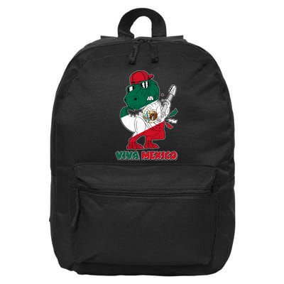 Funny Trex Dinosaur Viva Mexico 16 in Basic Backpack