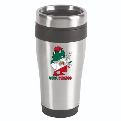 Funny Trex Dinosaur Viva Mexico 16oz Travel Tumbler