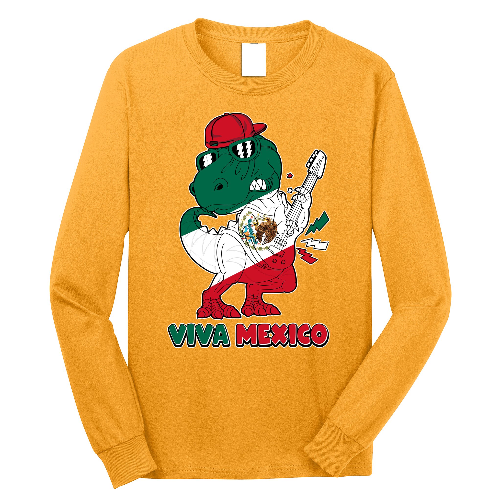 Funny Trex Dinosaur Viva Mexico Long Sleeve Shirt