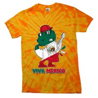 Funny Trex Dinosaur Viva Mexico Tie-Dye T-Shirt