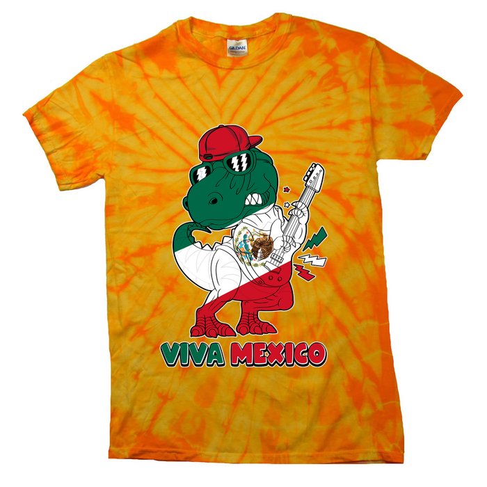 Funny Trex Dinosaur Viva Mexico Tie-Dye T-Shirt