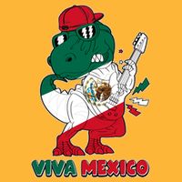 Funny Trex Dinosaur Viva Mexico Tie-Dye T-Shirt