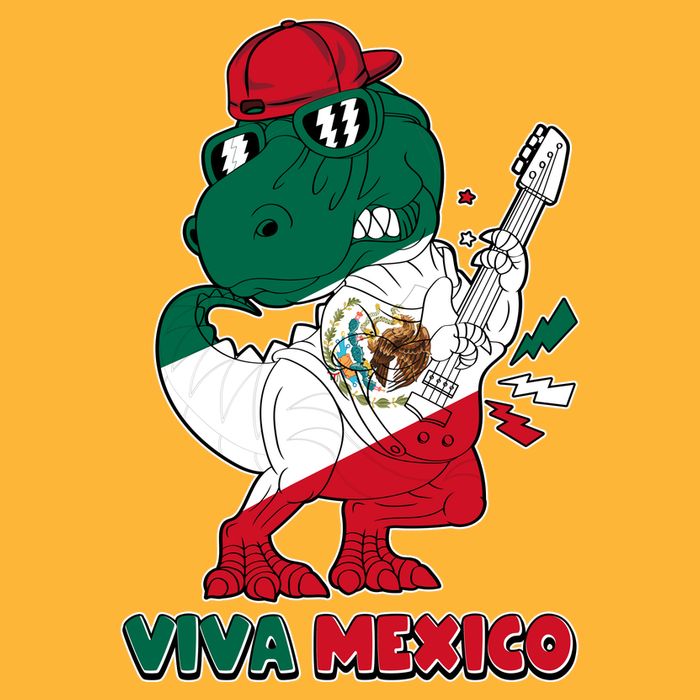 Funny Trex Dinosaur Viva Mexico Tie-Dye T-Shirt
