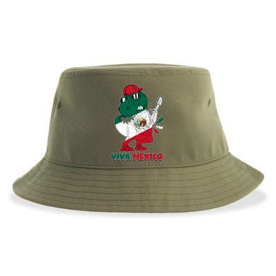 Funny Trex Dinosaur Viva Mexico Sustainable Bucket Hat