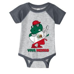 Funny Trex Dinosaur Viva Mexico Infant Baby Jersey Bodysuit