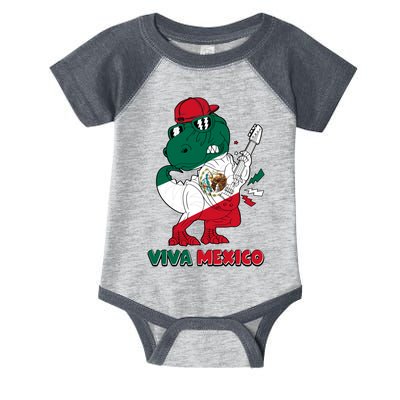 Funny Trex Dinosaur Viva Mexico Infant Baby Jersey Bodysuit