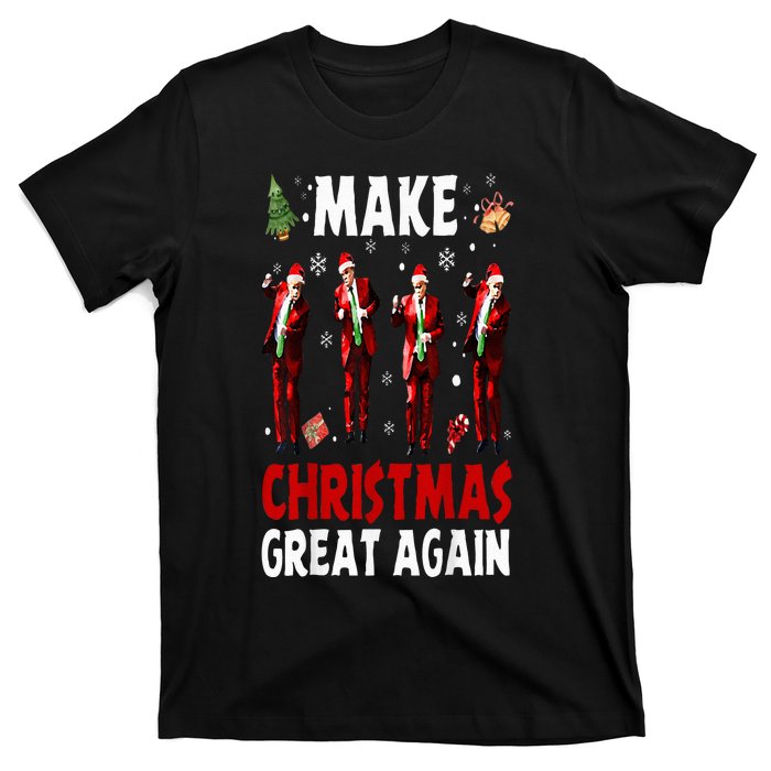 Funny Trump Dance Santa Claus Make Christmas Great Again T-Shirt