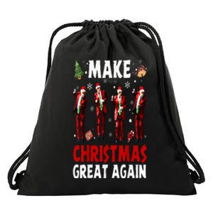 Funny Trump Dance Santa Claus Make Christmas Great Again Drawstring Bag