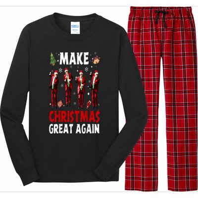 Funny Trump Dance Santa Claus Make Christmas Great Again Long Sleeve Pajama Set