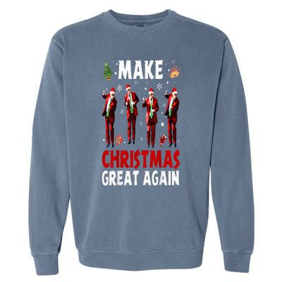 Funny Trump Dance Santa Claus Make Christmas Great Again Garment-Dyed Sweatshirt