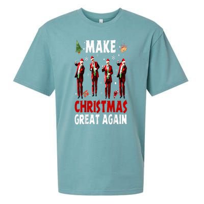 Funny Trump Dance Santa Claus Make Christmas Great Again Sueded Cloud Jersey T-Shirt