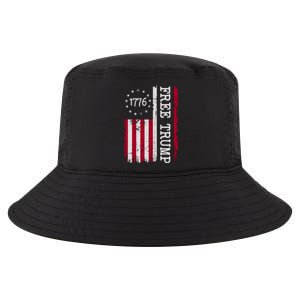 Free Trump Destressed 1776 Betsy Ross USA Flag Cool Comfort Performance Bucket Hat