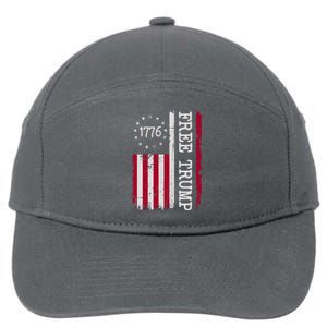 Free Trump Destressed 1776 Betsy Ross USA Flag 7-Panel Snapback Hat