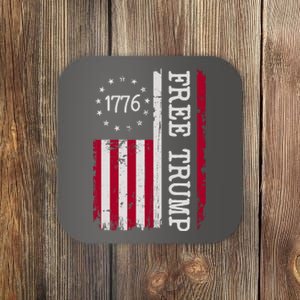 Free Trump Destressed 1776 Betsy Ross USA Flag Coaster