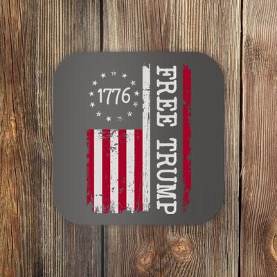 Free Trump Destressed 1776 Betsy Ross USA Flag Coaster