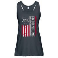 Free Trump Destressed 1776 Betsy Ross USA Flag Ladies Essential Flowy Tank