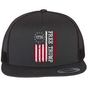 Free Trump Destressed 1776 Betsy Ross USA Flag Flat Bill Trucker Hat