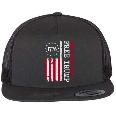 Free Trump Destressed 1776 Betsy Ross USA Flag Flatbill Hat