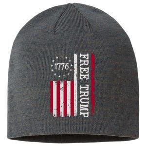 Free Trump Destressed 1776 Betsy Ross USA Flag Sustainable Beanie