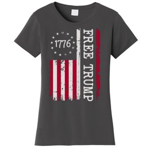 Free Trump Destressed 1776 Betsy Ross USA Flag Women's T-Shirt