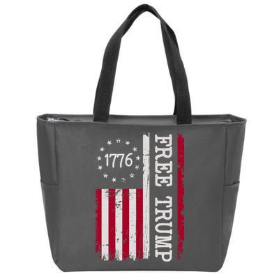 Free Trump Destressed 1776 Betsy Ross USA Flag Zip Tote Bag