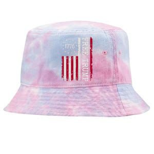 Free Trump Destressed 1776 Betsy Ross USA Flag Tie-Dyed Bucket Hat