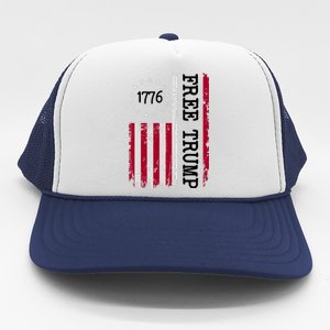 Free Trump Destressed 1776 Betsy Ross USA Flag Trucker Hat