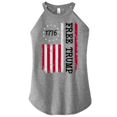 Free Trump Destressed 1776 Betsy Ross USA Flag Women's Perfect Tri Rocker Tank