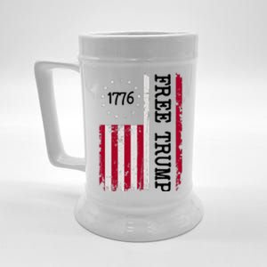 Free Trump Destressed 1776 Betsy Ross USA Flag Beer Stein