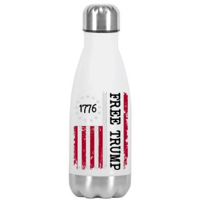 Free Trump Destressed 1776 Betsy Ross USA Flag Stainless Steel Insulated Water Bottle