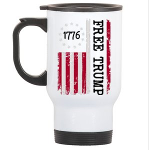 Free Trump Destressed 1776 Betsy Ross USA Flag Stainless Steel Travel Mug