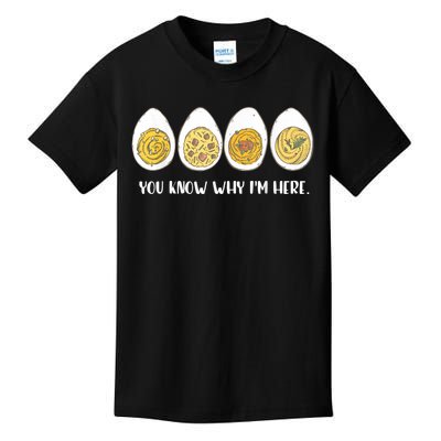 Funny Thanksgiving Dinner Deviled Egg You Know Why Im Here Kids T-Shirt