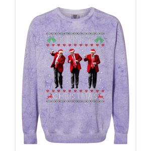 Funny Trump Dance Merry Christmas Ugly Xmas Sweater Pajamas Colorblast Crewneck Sweatshirt