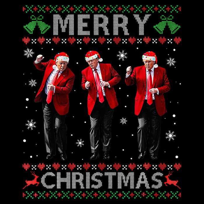 Funny Trump Dance Merry Christmas Ugly Xmas Sweater Pajamas Doggie Tank