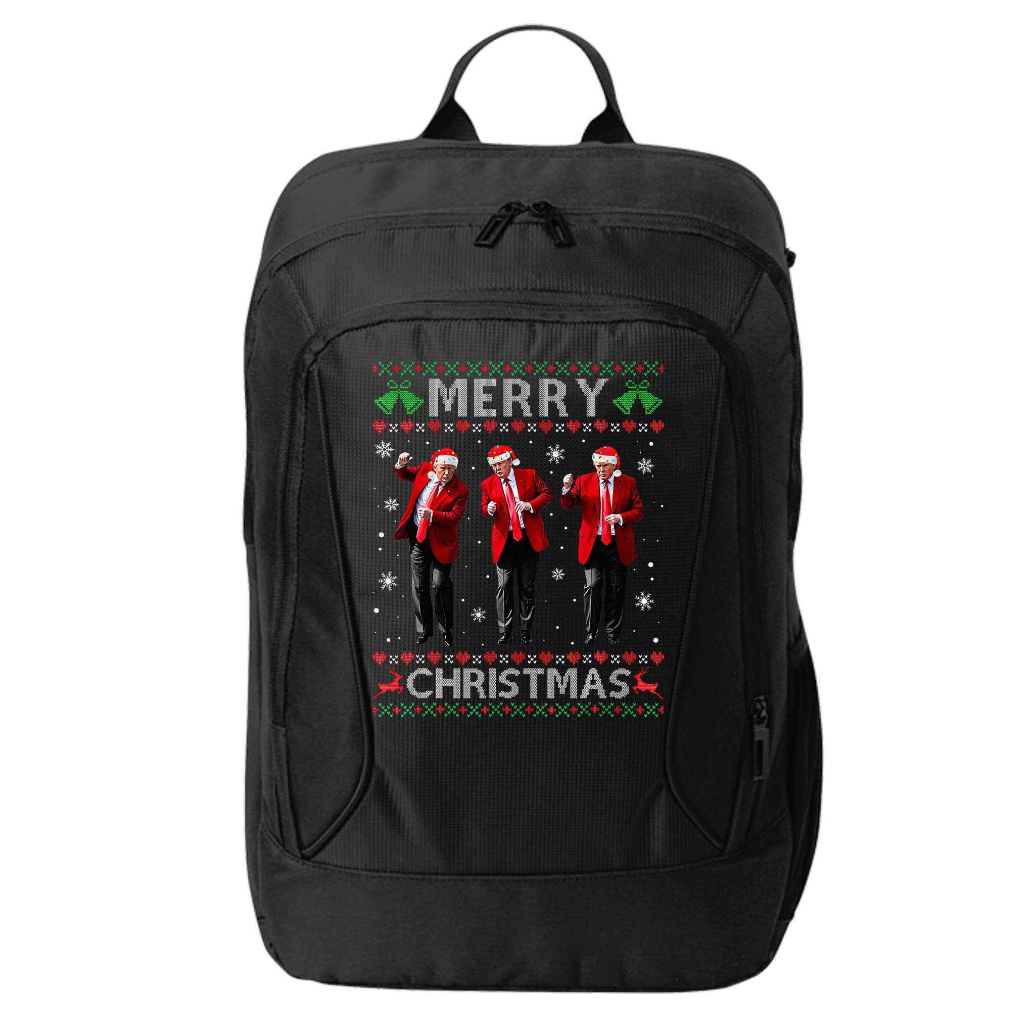 Funny Trump Dance Merry Christmas Ugly Xmas Sweater Pajamas City Backpack