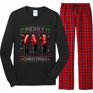 Funny Trump Dance Merry Christmas Ugly Xmas Sweater Pajamas Long Sleeve Pajama Set