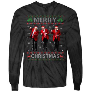 Funny Trump Dance Merry Christmas Ugly Xmas Sweater Pajamas Tie-Dye Long Sleeve Shirt